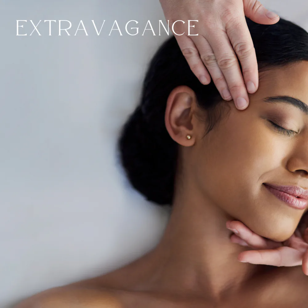 extravagance spa package woman relaxing head massage product