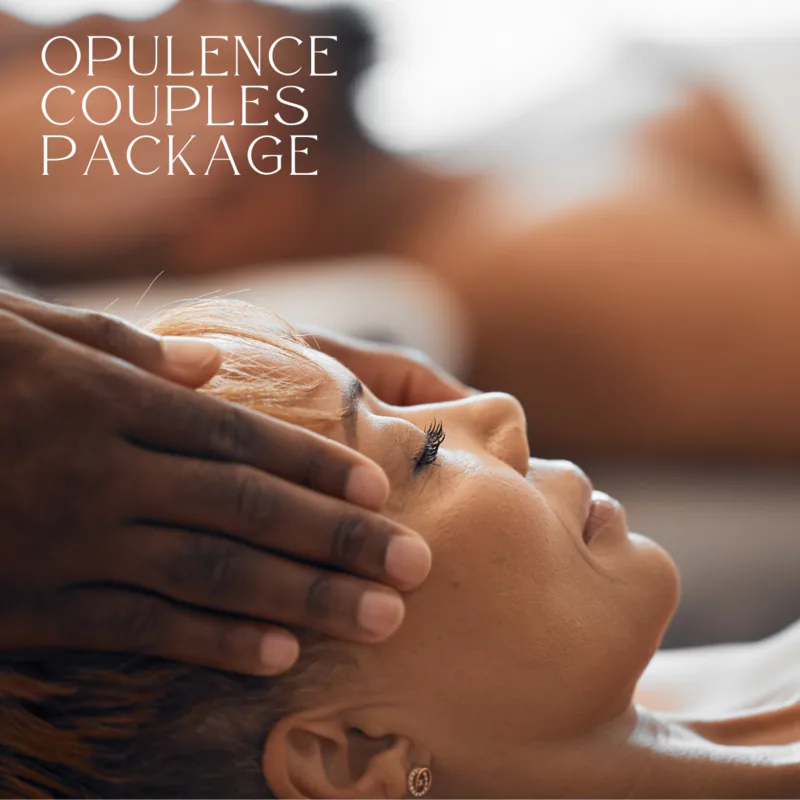 opulence couples package woman face massage card